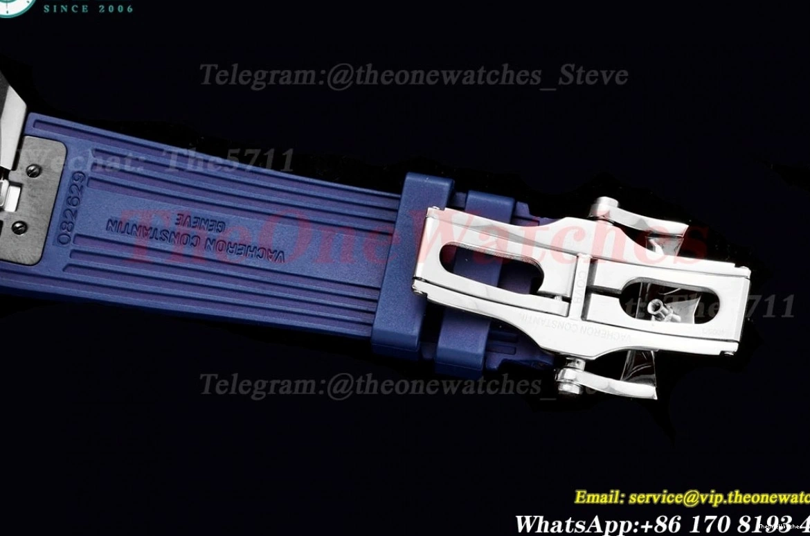 RU 6000V Overseas BBR ref Stk Tourbillon SS Blue 0110